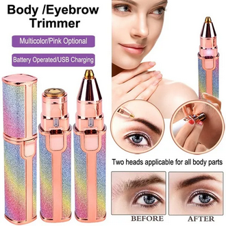 2-in-1 Rechargeable Eyebrow Trimmer & Facial Hair Remover