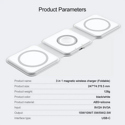 3 in 1 Foldable Wireless Charger for iphone