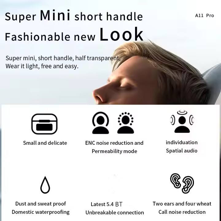 True Wireless Earphones with Noise Cancelling Sport Earbuds Smart LCD Touch Screen - Spectro.pk