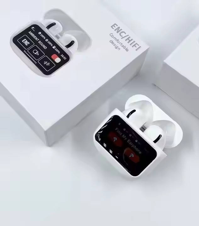 True Wireless Earphones with Noise Cancelling Sport Earbuds Smart LCD Touch Screen - Spectro.pk